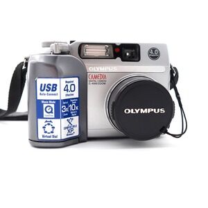 Vtg Olympus Camedia C-4000 4MP Digital Camera‎ Point Shoot Tested Y2k Low Res